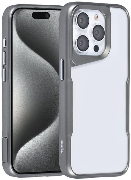 TUNIQ telefoonhoesje voor Apple iPhone 15 Pro - Siliconen backcover - Grijs