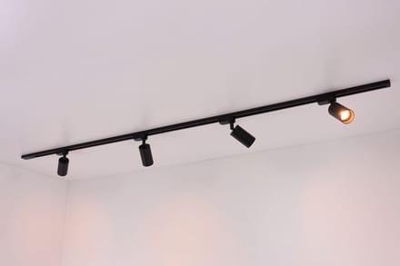 Railverlichting railsysteem Luxe - 4xGu10 - mat zwart - 2 meter 4 spots