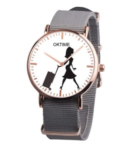 Hidzo Horloge Oktime Reizen Ø 41 - Grijs