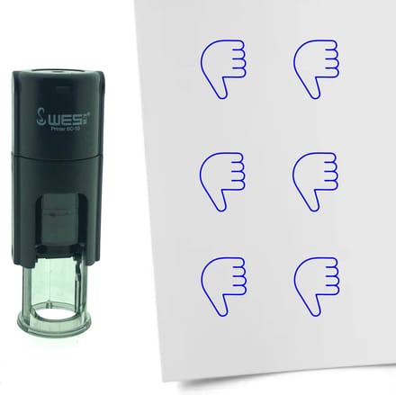 CombiCraft Stempel Duim naar beneden 10mm rond - Blauwe inkt