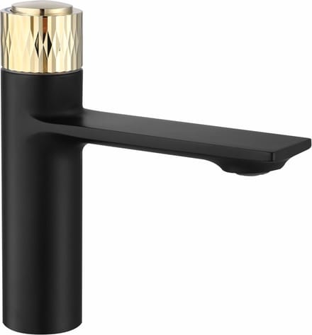 Rea Storm Black/Gold Low - Wastafelkraan - Zwart/Goud