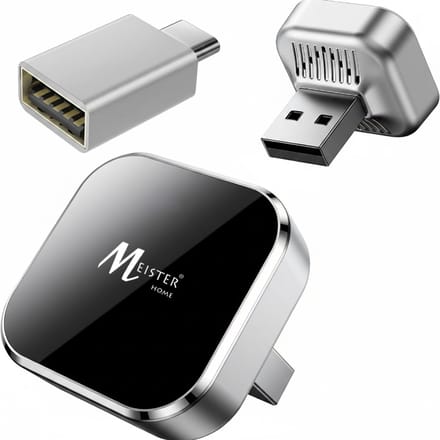 Meisterhome - Ultra Mini 2-in-1 Draadloze Apple CarPlay & Android Auto Dongel – 2-in-1 Wireless Adapter – Inclusief USB-C naar USB-A Verloopstekker – Plug & Play – 2026 Model