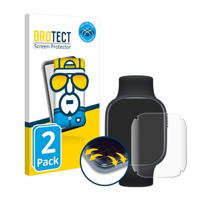 BROTECT - Screenprotector voor Honor Watch 4 - Folie Beschermfolie transparant volledig dekking - 2 Stuks
