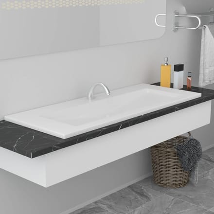 vidaXL - Inbouwwastafel - 101x39,5x18,5 - cm - keramiek - wit
