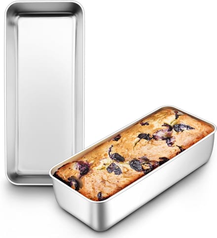 Grote RVS Broodvorm Set van 2, 31.2 cm Rectangular, Ideaal voor Brood, Taarten en Toast, Gezond en Makkelijk Schoon te Maken