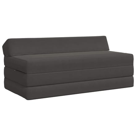 vidaXL - Vouwbare - Sofa - Bed - 2-zits - Donkergrijs - 120 - x - 60 - x - 49 - cm - Stof