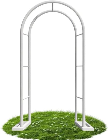 Tuinboog Metaal - Pergola Bruiloft - Decoratie Buiten - Roestbestendige Coating - H250 x B280 cm - Wit