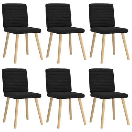vidaXL - Eetkamerstoelen - 6 - st - stof - zwart