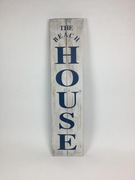 Tekstbord Beach House 20x80 cm handgemaakt van hout