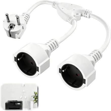 CRLYN® Dubbele Stekker voor Stopcontact - Tweeweg Stekker - Verdeelstekker - Wit