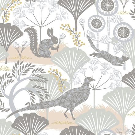 Boråstapeter Vliesbehang 1471 - Swedish Designers - Dieren Grijs - 53cm x 10.05m