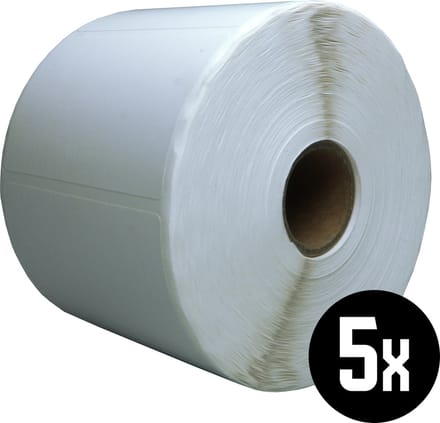 DULA Compatible Zebra Labels 67x42mm - 1200 etiketten per rol - kern 25mm - Wit - Permanent - 5 roll
