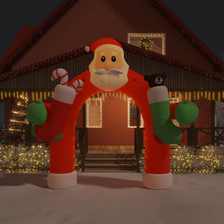 vidaXL - Kerstboog - opblaasbaar - met - LED's - 320 - cm