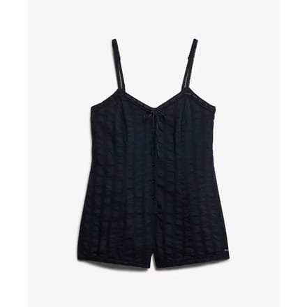 Superdry Lace Cami Playsuit Mouwloze Romper Zwart XL Vrouw