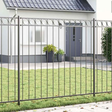 vidaXL - Heckelement - ASSEN - 170 - x - 170 - cm - Staal - Grijs