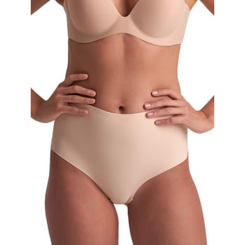 Bye BH met lage rug en middelhoge taille, string, beige maat M