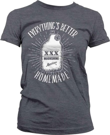Moonshiners Dames Tshirt -S- Everything's Better Homemade Grijs