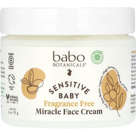 Babo Botanicals, Crème visage miracle pour bébés sensibles, sans parfum, 57 g (57g) beige