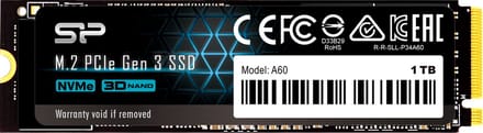Silicon Power - P34A60 - Interne SSD - PCIe Gen3x4 - NVMe M.2 2280 - 1TB
