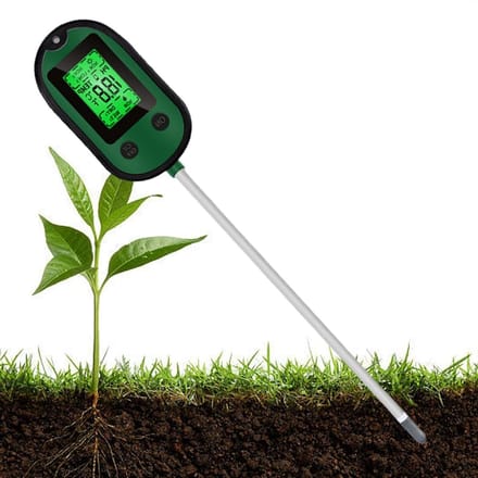 Bodemtester pH-meter - Plantenvochtmeter hydrometer - Plantenverzorging meten - 5-in-1 analyse - 32 cm - Zwart