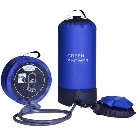 PVC drukdouche met voetpomp Lichtgewicht buiten opblaasbare douche druk douche waterzak blauw