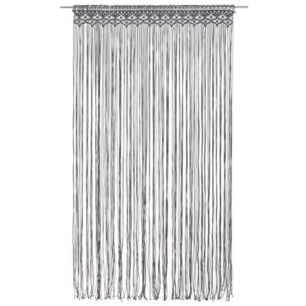 vidaXL - Gordijn - macramé - 140x240 - cm - katoen - antraciet