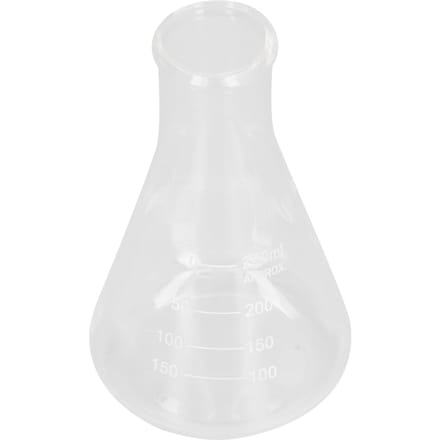 Erlenmeyer à col étroit en verre borosilicaté épaissi pour chimie de laboratoire 250 ml white