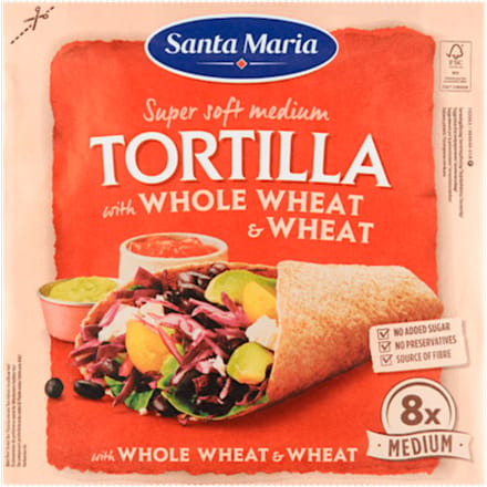 Tortilla wrap met volkorentarwe M 8st