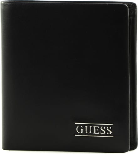 GUESS Leren Portemonnee New Boston Small Billfold Coin Wallet Black Zwart