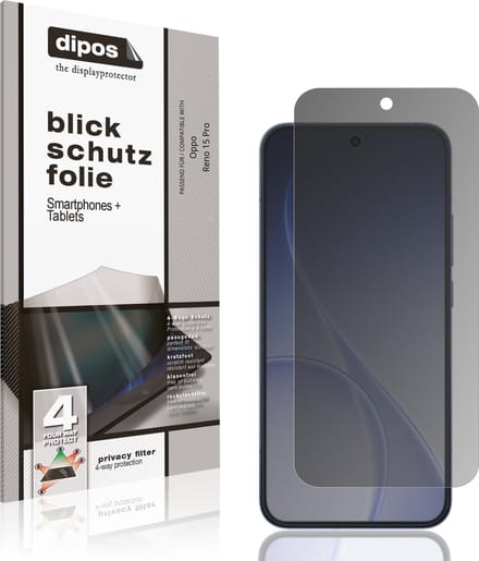 dipos – Matte Privacy Screenprotector geschikt voor Oppo Reno 15 Pro | Anti-Spy Beschermfolie