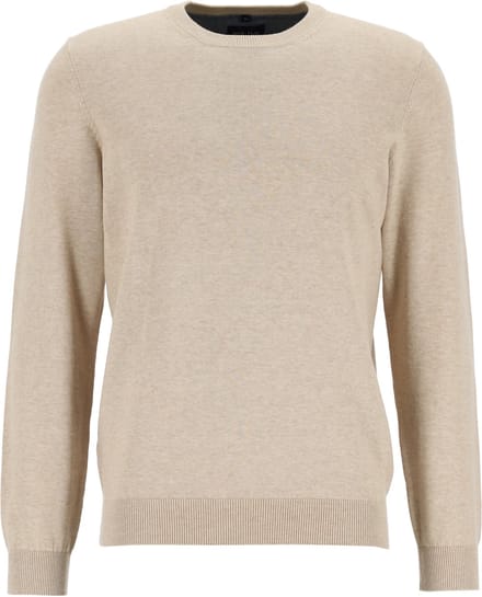MARVELIS modern fit trui katoen - O-hals - beige