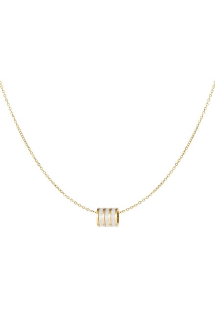Goudkleurige Ketting Bedel - Goud/Wit