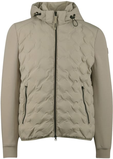 tussenjas Reset beige normale fit rits capuchon gewatteerd