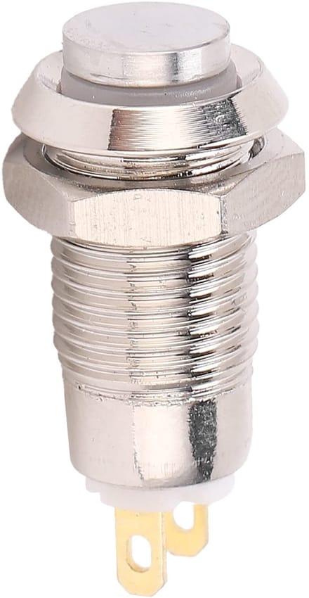 Allecto - 8mm Push Button Switch RVS Waterdicht - Duurzaam en Betrouwbaar voor Diverse Toepassingen