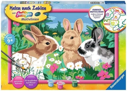 Verven op Nummer: Schattige Konijntjes voor Creatieve Kunstenaars