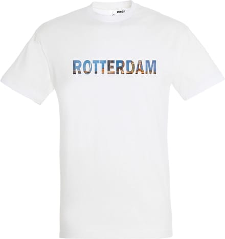 T-shirt ROTTERDAM | Rotterdam skyline | leuke cadeaus voor mannen | Wit | maat M