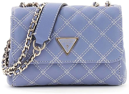 GUESS schoudertas Giully II Mini 2 Compartment Convertible Flap Grey Blue blauwgrijs