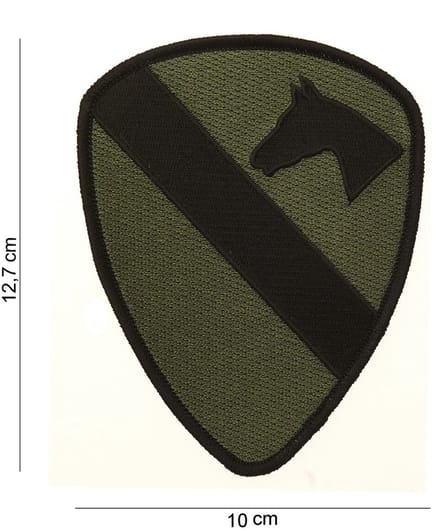 Embleem stof Cavalry patch subdued groen