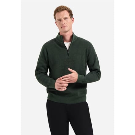 No Excess Pullover Half Zipper 2 Coloured Melange Dark Green Größe: S | Pullover Outlet | Herren | Grün