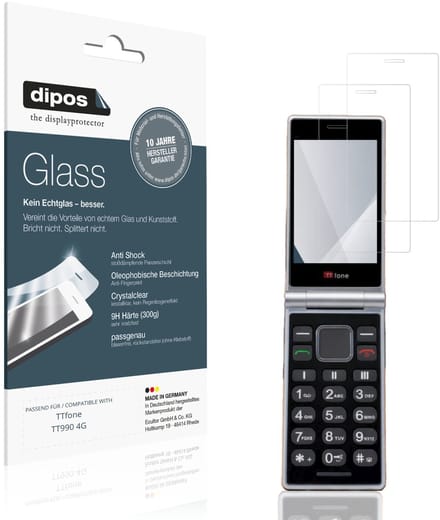 dipos – 2x Pantserfolie geschikt voor TTfone TT990 4G | 9H Screenprotector