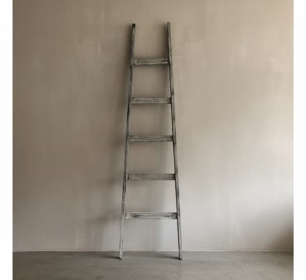Taupe 'old look' decoratieladder - hoge tree