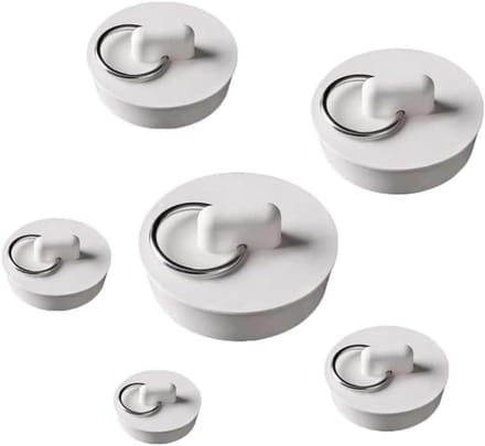 Wastafelstoppers Set - Gootsteen Kurken - Water Blokkeren - Geurwerend Ontwerp - 6 Maten - Wit