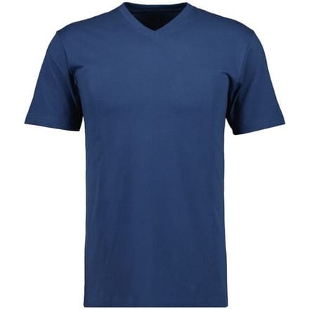 Ragman T-Shirt Uni V-Neck Single Jersey Night Blue / male
