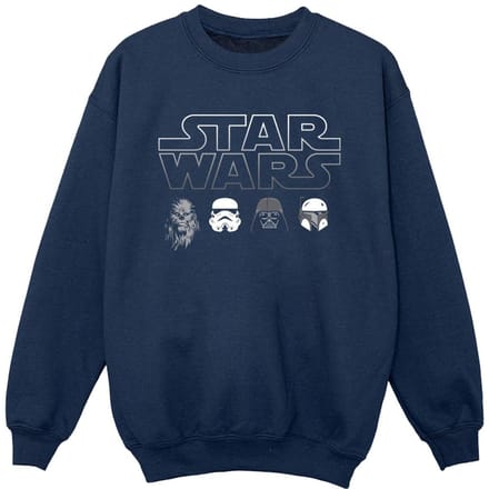 Star Wars Jongens Sweatshirt met Karakterhoofden (Marineblauw)