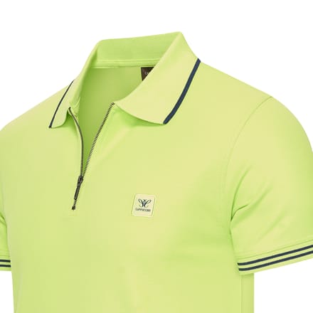 Cappuccino Italia - Heren Polo SS Torino Zip - Groen - Maat M