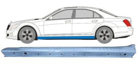 Volledige dorpel voor Mercedes S-Class W221 2005-2013 / Links