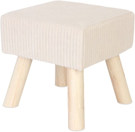 Poef op poten - 30 cm - corduroy - beige