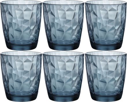 Bormioli Rocco Diamond waterglas - 39 cl - Blauw - Set-6