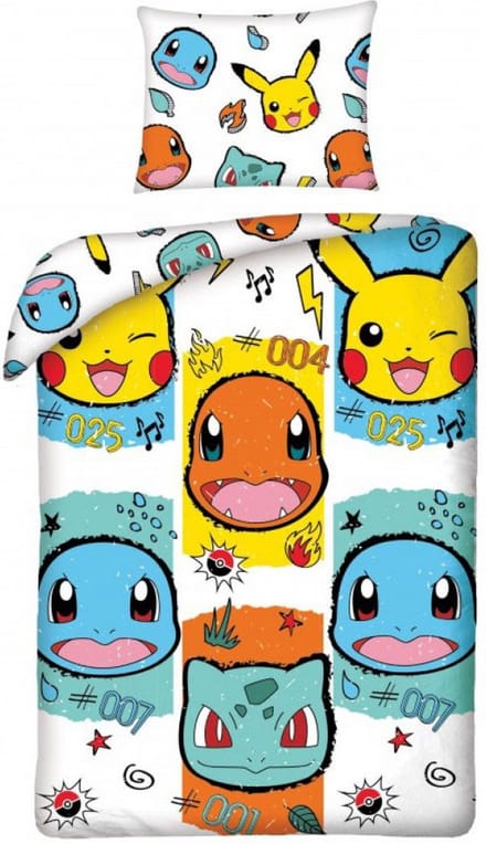 Pokémon Dekbedovertrek Starters - Eenpersoons - 140 x 200 cm - Katoen