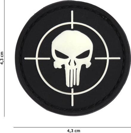 Embleem 3D PVC Punisher vizier zwart